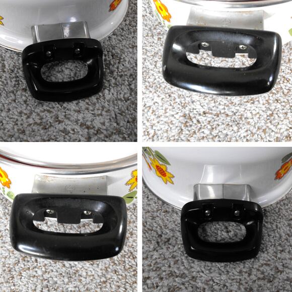 Retro Floral Enamel Cook Pot with Lid – Red/Yellow Flowers 2-Qt - Picture 7 of 12